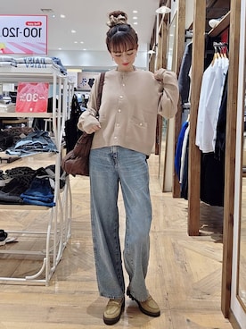 「アイテム（カーディガン/ボレロ）」を使った、K・Nさん（レディース・161cm・40代）の秋コーディネート
