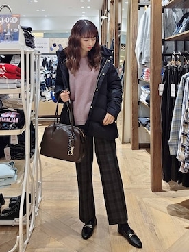 「GLOBAL WORK（グローバルワーク）のふわふわHugmeドルマンプルオーバー/595406（ニット/セーター）」を使った、K・Nさん（レディース・161cm）の冬コーディネート