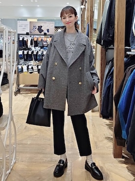 「アイテム（チェスターコート）」を使った、K・Nさん（レディース・161cm・30代）の秋コーディネート