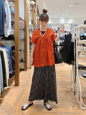「アイテム（トートバッグ）」を使った、K・Nさん（レディース・161cm・40代）の夏コーディネート