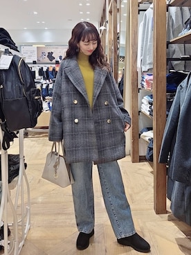 「アイテム（チェスターコート）」を使った、K・Nさん（レディース・161cm・30代）の秋コーディネート