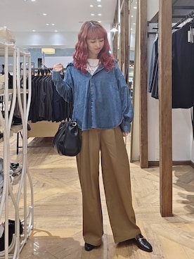 「GLOBAL WORK（グローバルワーク）の3ROOMボストンバッグ/1045688（ボストンバッグ、ブラック系）」を使った、K・Nさん（レディース・161cm）の夏コーディネート