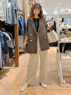 「GLOBAL WORK（グローバルワーク）のアイテム（テーラードジャケット）」を使った、K・Nさん（レディース・161cm）の秋コーディネート