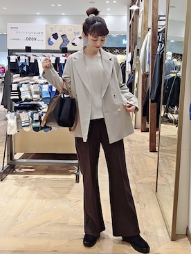 「アイテム（スウェットパンツ）」を使った、K・Nさん（レディース・161cm・40代）の冬コーディネート