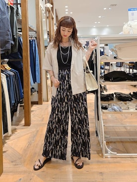 「アイテム（タンクトップ）」を使った、K・Nさん（レディース・161cm・40代）の夏コーディネート