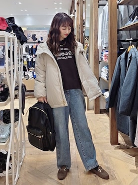 「アイテム（ダウンジャケット/コート）」を使った、K・Nさん（レディース・161cm・30代）の秋コーディネート