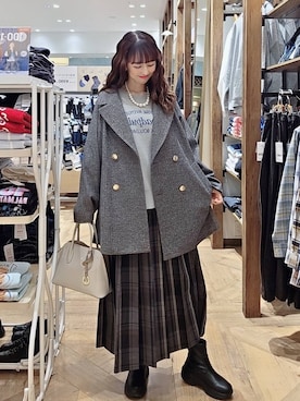 「アイテム（スウェット）」を使った、K・Nさん（レディース・161cm）の冬コーディネート