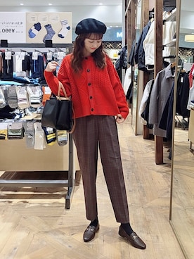 「アイテム（トートバッグ）」を使った、K・Nさん（レディース・161cm・40代）の冬コーディネート