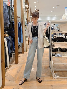 「GLOBAL WORK（グローバルワーク）のアイテム（ジャケット/アウター）」を使った、K・Nさん（レディース・161cm）の夏コーディネート