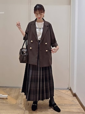 「アイテム（テーラードジャケット）」を使った、K・Nさん（レディース・161cm・30代）の秋コーディネート