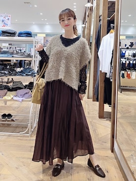 「アイテム（ローファー）」を使った、K・Nさん（レディース・161cm・40代）の秋コーディネート