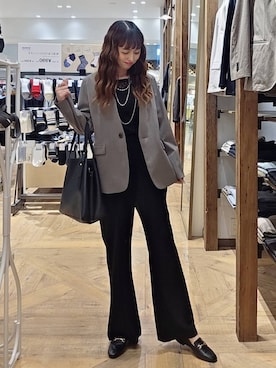 「GLOBAL WORK（グローバルワーク）のアイテム（ノーカラージャケット）」を使った、K・Nさん（レディース・161cm）の春コーディネート