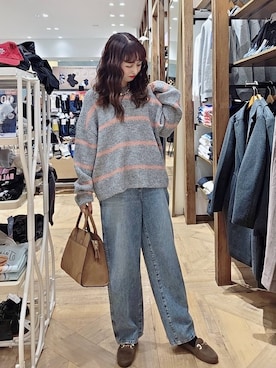 「アイテム（ローファー）」を使った、K・Nさん（レディース・161cm・40代）の秋コーディネート