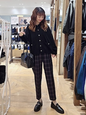 「GLOBAL WORK（グローバルワーク）のあったかウツクシルエットテーパードパンツ/575203（その他パンツ）」を使った、K・Nさん（レディース・161cm）の秋コーディネート