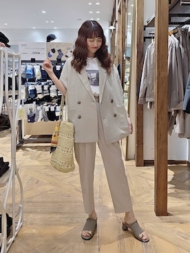 「GLOBAL WORK（グローバルワーク）のアイテム（ジャケット/アウター）」を使った、K・Nさん（レディース・161cm）の春コーディネート