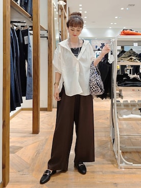 「アイテム（ローファー）」を使った、K・Nさん（レディース・161cm・40代）の夏コーディネート