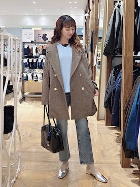 「アイテム（チェスターコート）」を使った、K・Nさん（レディース・161cm・30代）の秋コーディネート