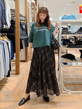 「アイテム（ボストンバッグ）」を使った、K・Nさん（レディース・161cm・30代）の夏コーディネート