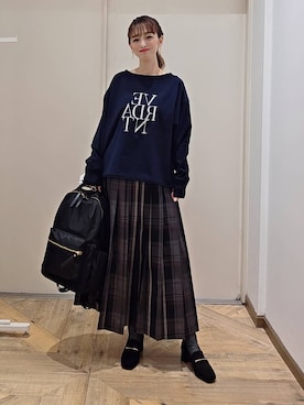 「アイテム（スカート）」を使った、K・Nさん（レディース・161cm・30代）の秋コーディネート
