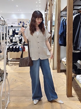 「GLOBAL WORK（グローバルワーク）のらくっション撥水フィットパンプス/135895（パンプス、シルバー系）」を使った、K・Nさん（レディース・161cm）の春コーディネート
