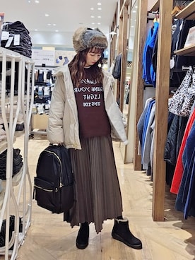 「アイテム（スカート）」を使った、K・Nさん（レディース・161cm・40代）の冬コーディネート