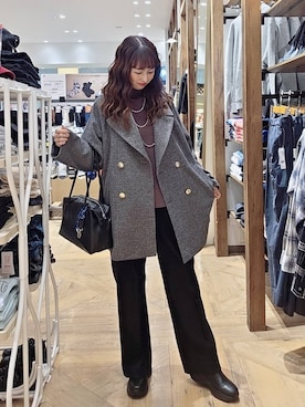 「アイテム（ボストンバッグ）」を使った、K・Nさん（レディース・161cm）の冬コーディネート