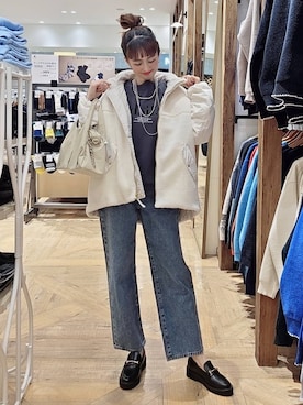 「アイテム（ローファー）」を使った、K・Nさん（レディース・161cm・40代）の秋コーディネート