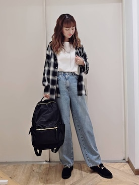 「アイテム（バックパック/リュック）」を使った、K・Nさん（レディース・161cm・40代）の秋コーディネート