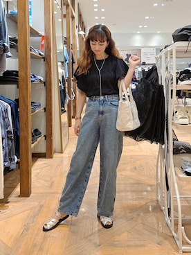 「アイテム（デニムパンツ）」を使った、K・Nさん（レディース・161cm・40代）の夏コーディネート