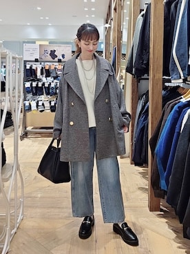 「GLOBAL WORK（グローバルワーク）のGOODデニムバギーパンツ/498388（デニムパンツ）」を使った、K・Nさん（レディース・161cm）の秋コーディネート