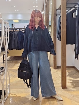「GLOBAL WORK（グローバルワーク）のやさしソールVカットパンプス/1023336（パンプス、ベージュ系）」を使った、K・Nさん（レディース・161cm）の夏コーディネート