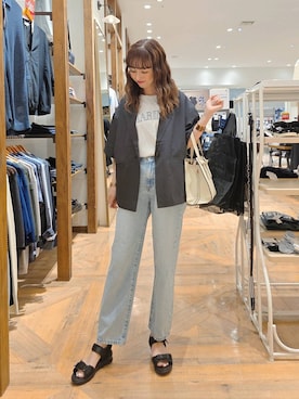 「GLOBAL WORK（グローバルワーク）のアイテム（ジャケット/アウター）」を使った、K・Nさん（レディース・161cm）の夏コーディネート