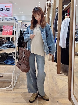 「アイテム（デニムパンツ）」を使った、K・Nさん（レディース・161cm・40代）の秋コーディネート
