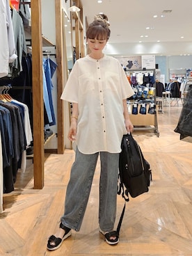 「アイテム（ヘアアクセサリー）」を使った、K・Nさん（レディース・161cm・30代）の夏コーディネート
