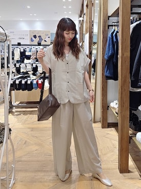 「GLOBAL WORK（グローバルワーク）のらくっション撥水フィットパンプス/135895（パンプス、シルバー系）」を使った、K・Nさん（レディース・161cm）の春コーディネート