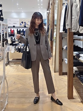 「GLOBAL WORK（グローバルワーク）のアイテム（ノーカラージャケット）」を使った、K・Nさん（レディース・161cm）の春コーディネート