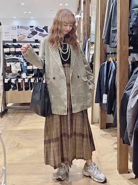 「GLOBAL WORK（グローバルワーク）のアイテム（テーラードジャケット）」を使った、K・Nさん（レディース・161cm）の秋コーディネート
