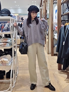 「アイテム（ローファー）」を使った、K・Nさん（レディース・161cm・40代）の秋コーディネート