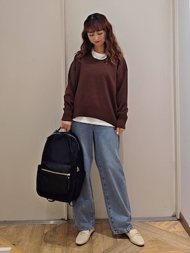 「アイテム（ベスト）」を使った、K・Nさん（レディース・161cm・30代）の秋コーディネート