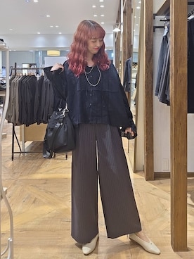 「GLOBAL WORK（グローバルワーク）のやさしソールVカットパンプス/1023336（パンプス、ベージュ系）」を使った、K・Nさん（レディース・161cm）の夏コーディネート