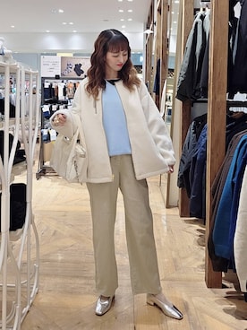 「GLOBAL WORK（グローバルワーク）のGOODデニムバギーパンツ/498388（デニムパンツ）」を使った、K・Nさん（レディース・161cm）の秋コーディネート