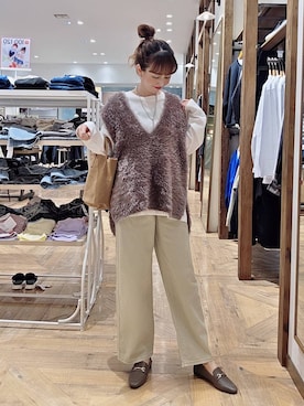 「アイテム（ローファー）」を使った、K・Nさん（レディース・161cm・40代）の秋コーディネート