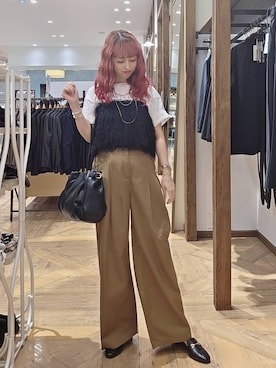 「GLOBAL WORK（グローバルワーク）の3ROOMボストンバッグ/1045688（ボストンバッグ、ブラック系）」を使った、K・Nさん（レディース・161cm）の夏コーディネート