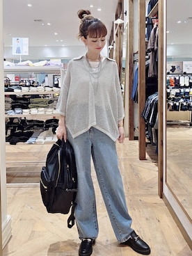 「アイテム（バックパック/リュック）」を使った、K・Nさん（レディース・161cm）の秋コーディネート