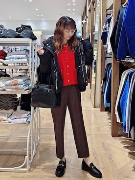 「アイテム（ローファー）」を使った、K・Nさん（レディース・161cm・40代）の秋コーディネート