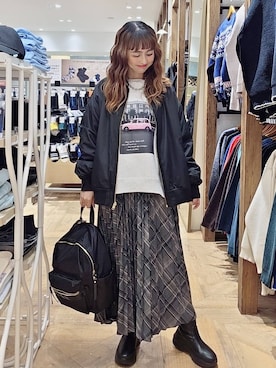 「アイテム（バックパック/リュック）」を使った、K・Nさん（レディース・161cm・40代）の秋コーディネート