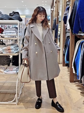 「アイテム（チェスターコート）」を使った、K・Nさん（レディース・161cm・30代）の秋コーディネート