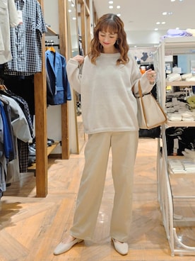 「GLOBAL WORK（グローバルワーク）のGOODデニムバギーパンツ/498388（デニムパンツ）」を使った、K・Nさん（レディース・161cm）の秋コーディネート