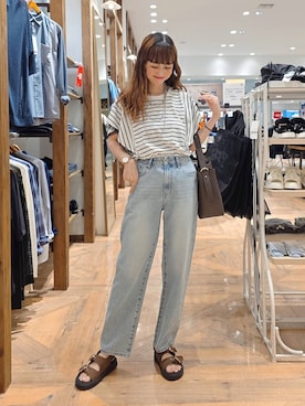 「アイテム（デニムパンツ）」を使った、K・Nさん（レディース・161cm・40代）の夏コーディネート