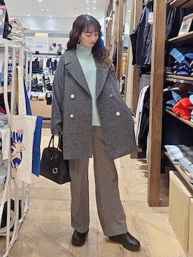 「アイテム（チェスターコート）」を使った、K・Nさん（レディース・161cm・30代）の冬コーディネート